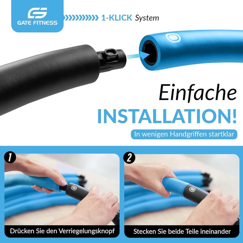 GATE FITNESS Hullámdesign Hula Hoop Karika 1,5 kg - Felnőtteknek és Gyerekeknek Fogyáshoz