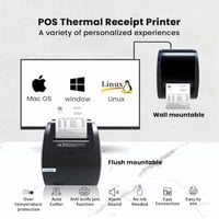vretti 80mm Hőpapíros Blokknyomtató - USB/LAN Csatlakozás, 260mm/s Nyomtatási Sebesség, ESC/POS Támogatás, POS Rendszerekhez, Üzletekhez, Ét 6