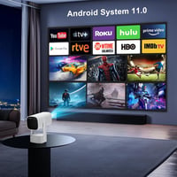 Eroshoo R1 Hordozható Mini Projektor - 10000 Lumen, 1080P, 4K Támogatás, Android TV 11.0, WiFi 6, Bluetooth 5.2, Beépített Akkumulátor, 270° 5