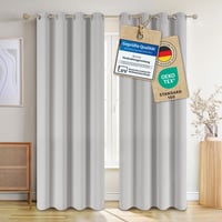 Blumtal Sötétítő Függöny Szett - 2 db Hőszigetelő Fényblokkoló Függöny Fémkarikákkal, 215x132 cm, Szürke, Nappali és Hálószoba Dekoráció 1