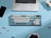 RK ROYAL KLUDGE S98 Mechanikus Billentyűzet Okos Kijelzővel, 96% Vezeték Nélküli, Bluetooth/2.4G/USB-C, Hot-Swap, 98 Gombos, Égkék - Linearer Creme Schalter, sky blue 8