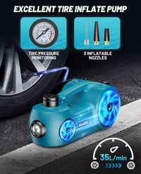 Seesii Hidraulikus Autóemelő 5T 3T 2T - 3 az 1-ben Elektromos 12V Emelő Gumiabroncs Pumpával és LED Világítással Autókhoz, SUV, MPV és Furgo 3