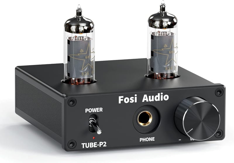 Fosi Audio P2 csöves fejhallgató-erősítő, alacsony zajszintű Hi-Fi előerősítő