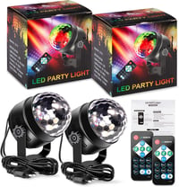 Litake LED Diszkógömb Szett - 7 Színű, Zenére Mozgó Partyfény (2db) 9