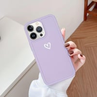 iPhone 13 Pro Max Lila Szilikon Tok Fehér Szívecskékkel - Ütésálló, Lányos 7