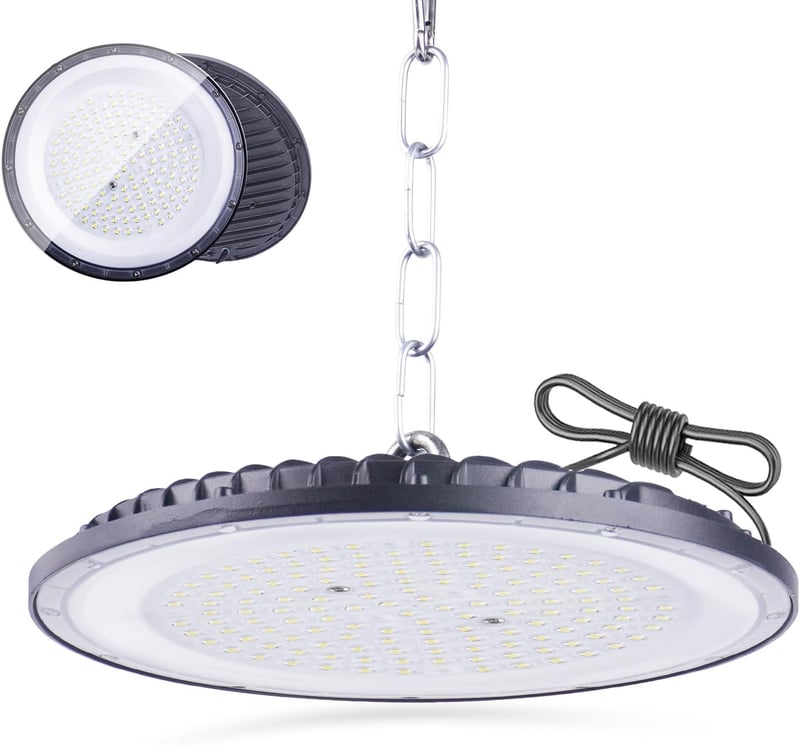 Fosingut 100W UFO LED Csarnokvilágítás - 144 LED, 10000lm, 6500K Hideg Fehér, IP65 Vízálló Ipari Lámpa Műhelyekbe, Gyárakba, Garázsokba
