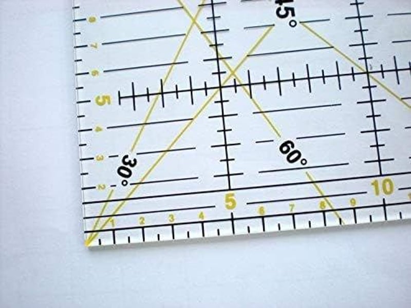 BYOU Átlátszó Akril Foltvarró Sablon 30x15 cm, Dupla Színes Rácsozással