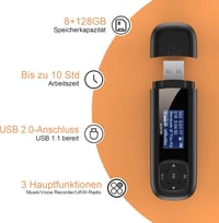 AGPTEK 8GB Mini MP3 Lejátszó FM Rádióval és Hangrögzítővel, Fekete-Piros 4