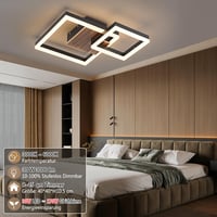 SEATAIN Fa Mennyezeti LED Lámpa - Fekete Geometrikus Dizájn, 40 cm, Távirányítós, Fényerő Szabályozás, 3000-6000K Színhőmérséklet, Éjszakai  2