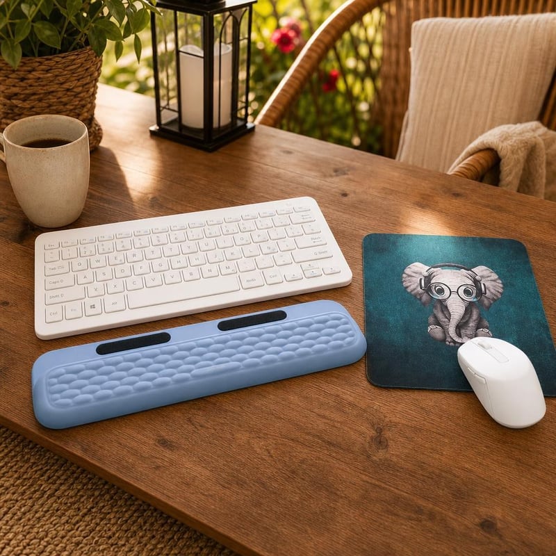 Ergonomski set za ured: bežična tipkovnica i miš + podloga + oslonac za zglobove