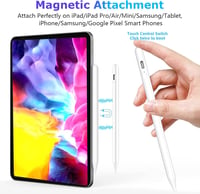 Samsung, Huawei és más Android tabletekhez kompatibilis fehér érintőceruza, tenyérfelismerés-gátlóval 6