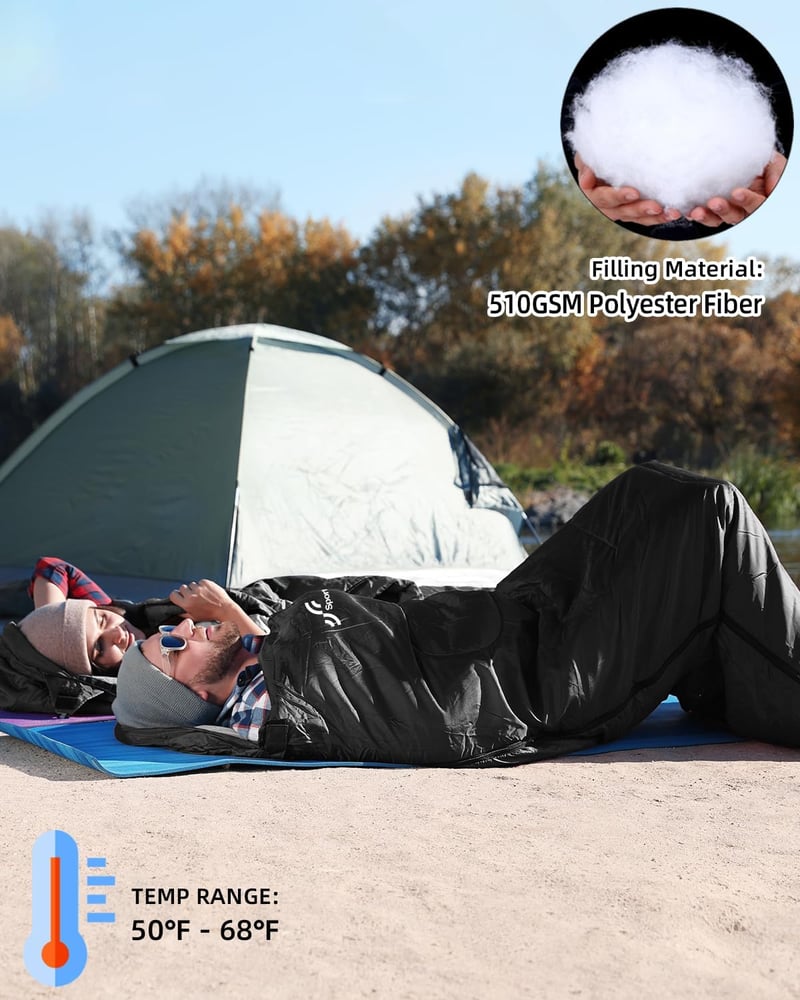 Sac de dormit Sportneer pentru adulți și copii, ușor și portabil, ideal pentru camping