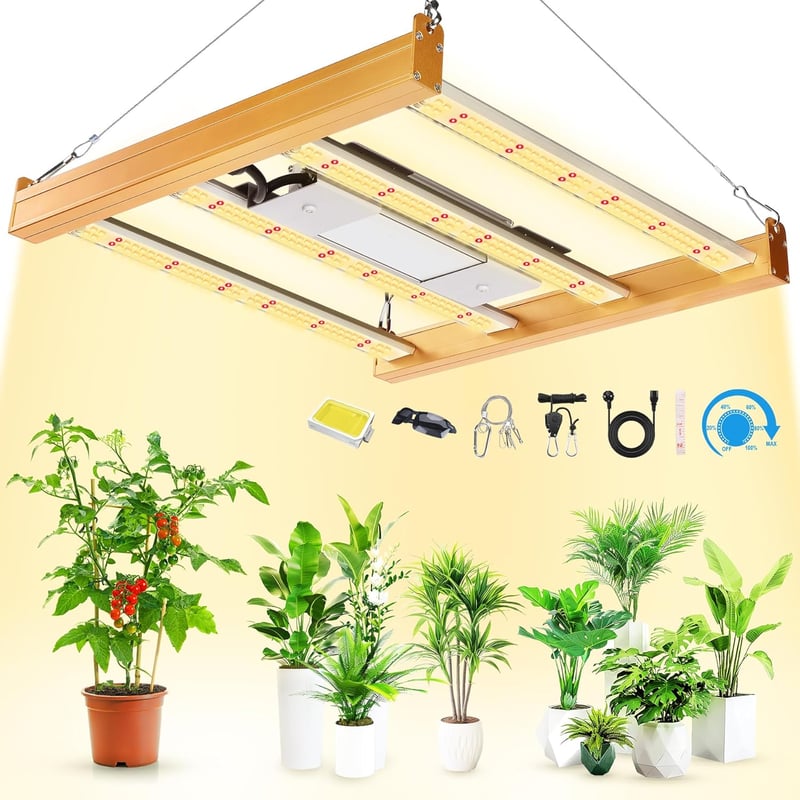 VAYALT SZ1200 LED Növénylámpa - Teljes Spektrumú UV-IR-Kék Fénnyel, Szabályozható, 1200W, 75000 Lumen, Beltéri Magokhoz, Palántákhoz, Zöldsé