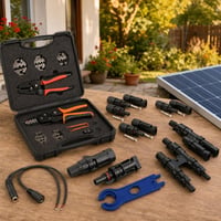 Set za solarne sustave: 7 pari MC4 konektora + T razdjelnik + kliješta za krimpanje + 2x 12V kabel 1
