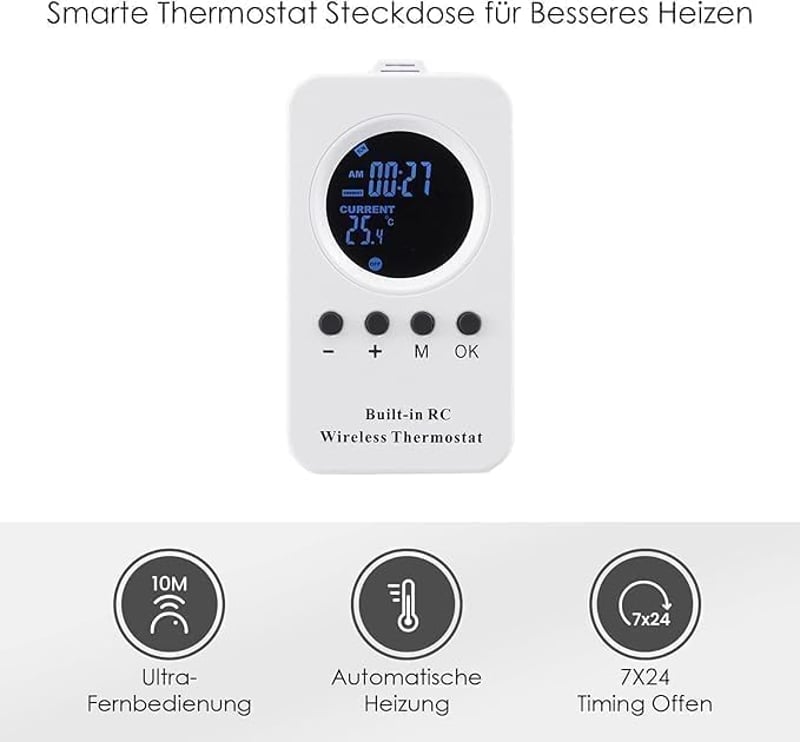 Hocosyme Infravörös Fali Fűtőpanel Termosztáttal - 600W, 120°C, 3-15㎡ Helyiségekhez, 1-3 Perc Felfűtési Idő, TÜV Tanúsítvány, Távirányítóval
