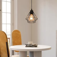 Comely Vintage Függőlámpa - Fekete Ketrec Mennyezeti Lámpa E27 Foglalattal - Retro Ipari Lámpaernyő Nappaliba, Konyhába, Hálószobába, Étkező 7