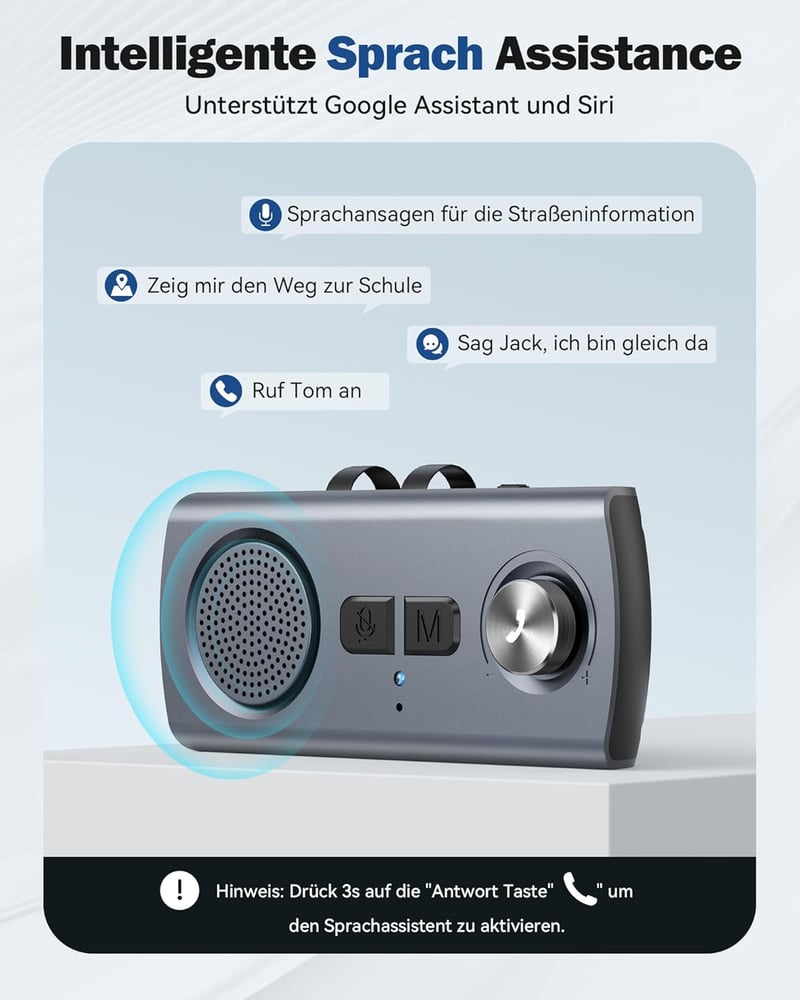 AGPTEK Bluetooth 5.3 Autós Kihangosító GPS-szel és Siri Támogatással