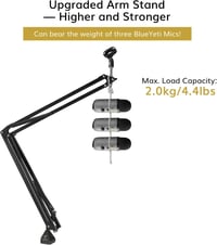HyperX QuadCast Mikrofon Állvány - TONOR 47cm-es Állítható Boom Kar Blue Yeti, Rode, Elgato Mikrofonokhoz 3