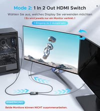 WARRKY 4K HDMI Switch 2 bemenet 1 kimenet - 60Hz, 144Hz, PS5/Xbox kompatibilis 3
