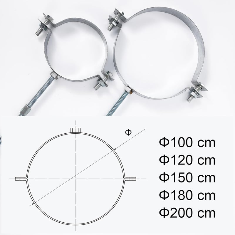 Beekeg Kémény Cső Tartó Bilincs 150mm Fehér Fali Rögzítő Fojtószeleppel Füstcső Szereléshez 2db