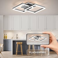 ANTENLICHT Modern Geometrikus LED Mennyezeti Lámpa 40W - Távirányítós, Fokozatmentesen Szabályozható, 3000-6500K, Szürke, Nappali és Hálószo 7