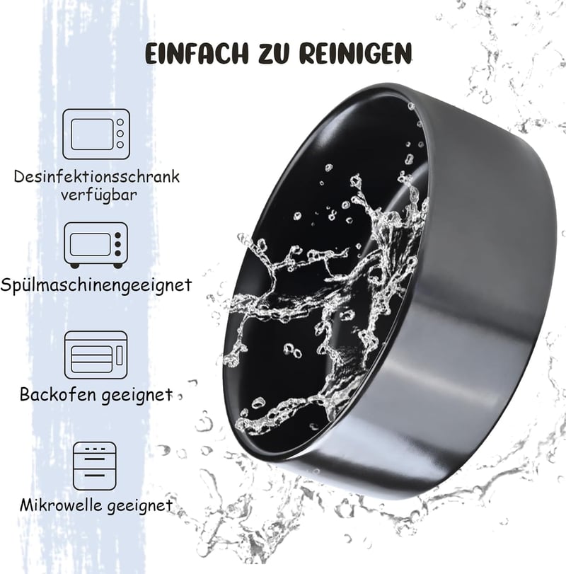 SPUNKYJUNKY 15° Dőlésszögű Kerámia Etetőtál Fa Állvánnyal - 2x400ml Fekete Kutyatál Lapos Arcú Kisállatoknak, Csúszásmentes