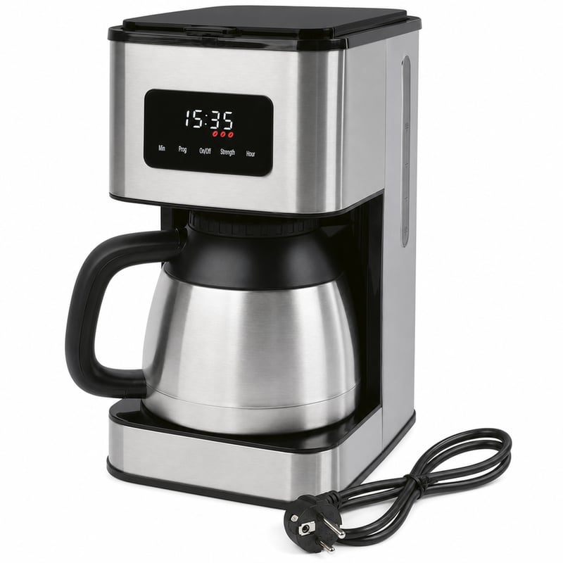Cafetieră cu filtru ProfiCook PC-KA 1300 cu termos, 10 cești, 1,2 litri — Fără filtru de cafea reutilizabil (stare: vezi imaginea 2)