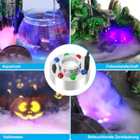 FITNATE Nagy Teljesítményű Ködgép 50W - 1500ml/h Párásító 6 LED Világítással Kerti Tóhoz, Sziklakerthez, Halloween Dekorációhoz, 2,5m Kábell 6