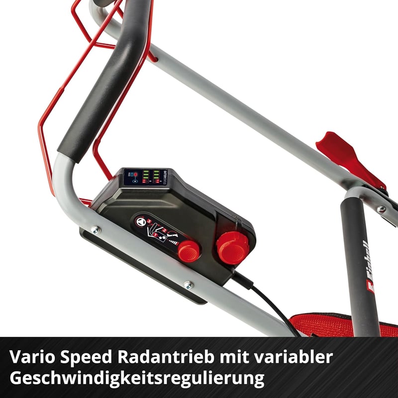 Einhell GP-CM 36/52 S Li BL Akkumulátoros Fűnyíró, 36V, 52cm Vágásszélesség, Kefementes Motor, 65L Gyűjtőkosár, Kerékhajtás, 4db 5.2Ah Akkuv