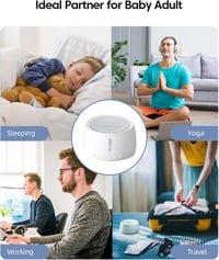 Kuulaa Fehér Zajgenerátor - 30 Hangú USB Alvássegítő Időzítővel, Hordozható 7