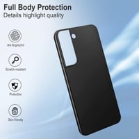 Samsung Galaxy S22 Ütésálló Fekete Szilikon Védőtok Ujjlenyomatmentes 2
