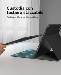 Earto iPad Air 6 billentyűzet érintőpaddal, 7 színű háttérvilágítással, 11"-os Pro/Air modellekhez 5