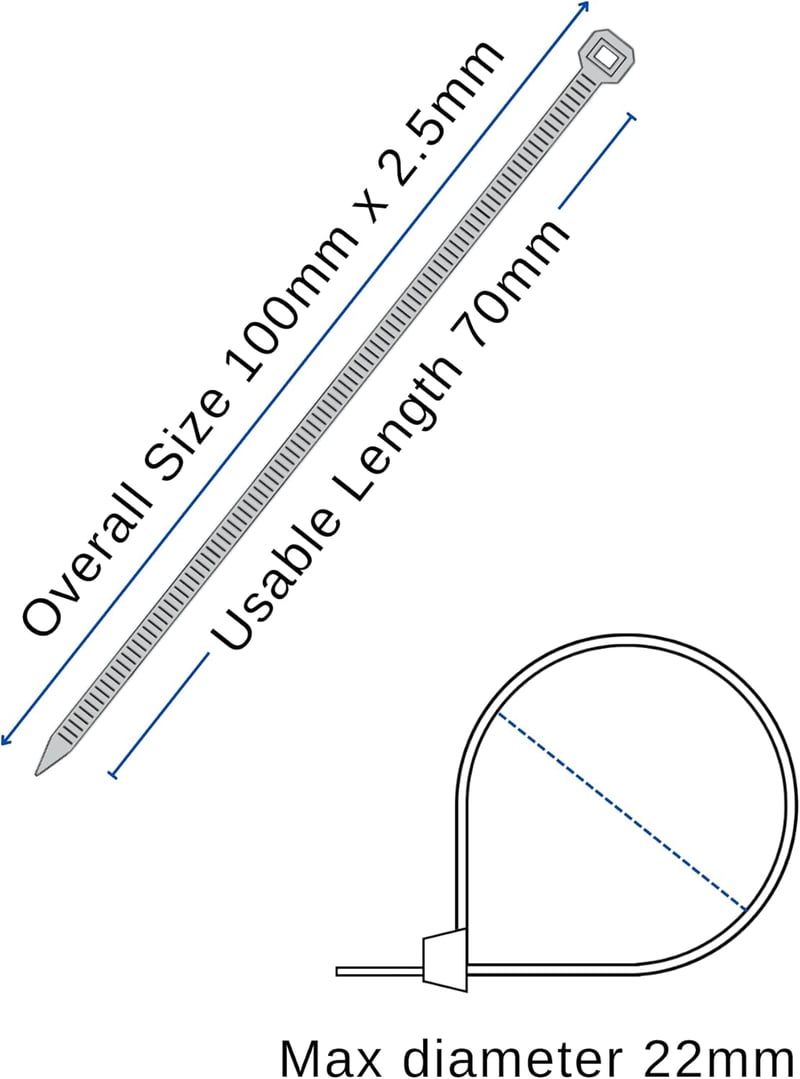 Buydefinition 100 db zöld kábelkötegelő 100mm x 2.5mm - UV-álló nylon kábelrendező kültéri-beltéri használatra, otthonba, irodába, kertbe, g