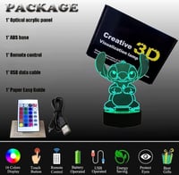 Stitch 3D LED éjjeli lámpa 16 színnel, távirányítóval - Gyerekszoba dekoráció 6