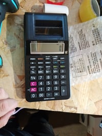 Calculator cu imprimantă Casio HR-8RCE-BK cu afișaj LCD cu 12 cifre, negru — defect, funcționează parțial: butonul AC blocat (stare: vezi a 2-a imagine) 3