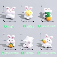 KyeeaDIY Tündérkert Mini Nyuszi Figurák - 6 db-os Kerti Dekoráció Szett 4