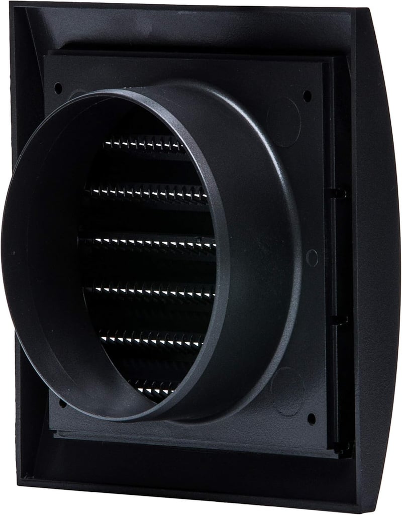 Vent Systems 100 mm Antracit Szellőzőrács - Szárítógéphez, Szellőzőnyílásokhoz és Kipufogócsőhöz - Kültéri Használatra Alkalmas Légkivezető 