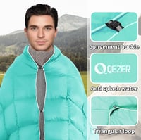 QEZER Pehelykönnyű Kempingpléd XL 185x135cm - Ultrakönnyű Utazótakaró Kültéri-Beltéri Használatra, Túrázáshoz, Kempingezéshez, Párnaként is  4