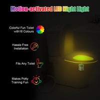 HOTUT WC Fény 16 Színű Mozgásérzékelős Toalett Világítás - Elemes LED Fürdőszobai Kiegészítő, Vicces Ajándék, Energiatakarékos Éjszakai Fény 2