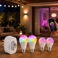Fényvezérlés falbontás nélkül: WiFi okoskonnektor + 4 db okos LED izzó 1