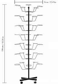 FWTXZTER Fém Kalaptartó Állvány - Fekete Ruhafogas Kalapokhoz, Forgatható Ipari Stílusú Vasállvány Előszobába és Gardróbba, 158 cm Magas 5