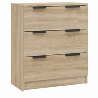 vidaXL Tálalóasztal Sonoma Tölgy 60x30x70 cm Forgácslap 3 Fiókos Oldalsó Szekrény — láthatóan használt darab (állapot: lásd a 2. képet) 1