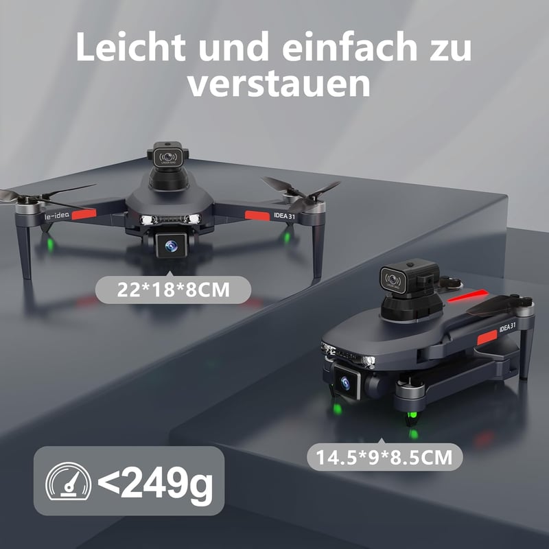 TTROARDS 31P Összecsukható Drón 4K Kamerával - 360° Akadályérzékelés, 5G WiFi, 40 km/h, Kefenélküli Motor, 30 Perces Repülési Idő, 2 Akkumul