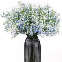 N&T NIETING Művirág Gypsophila Csomag - 10 db Élethű Fátyolvirág Csokor Esküvőre és Lakásdekorációhoz, Kék és Fehér, 54 cm 8