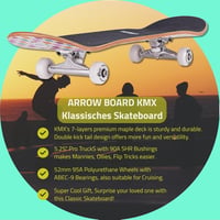 ARROW BOARD 31" Klasszikus Gördeszka - Rózsaszín Vintage Deszkás Kezdőknek, 52mm Kerék, 100kg Teherbírás, Juharfa, Gyerekeknek és Tiniknek 6