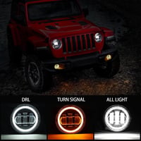Skuntuguang 30W LED ködlámpa Jeep Wranglerhez, 10,2 cm-es, fekete, halo gyűrűs 6