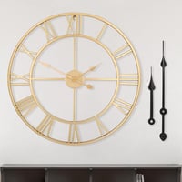HAITANG Vintage Fém Falióra - 60 cm, Fekete, Római Számokkal, Csendes Működés, Nappali, Hálószoba, Konyha Dekoráció 1