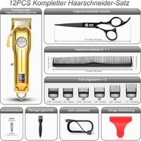 Arany CIICII vezeték nélküli hajvágó férfiaknak, LCD kijelzővel, 12 tartozékkal 3