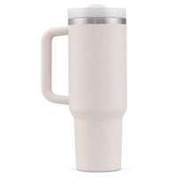 Pahar termos Stanley Quencher H2.0 Flowstate cu pai, 1,2 L, crem, oțel inoxidabil — utilizat 1