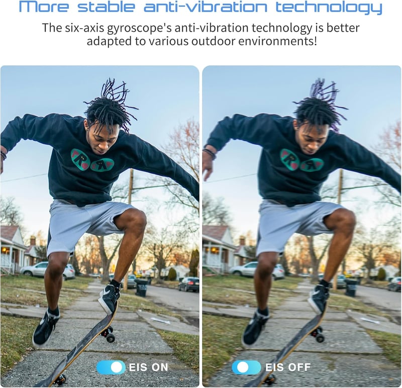 Apexcam K20 Érintőképernyős Akciókamera 4K60FPS 48MP WiFi 20m Vízálló Sportkamera 64GB Kártyával és Távirányítóval